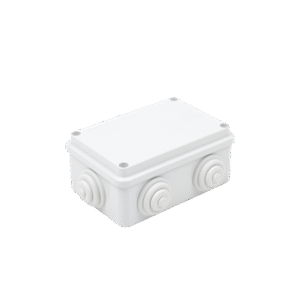 PVC Junction Box with 6 Inputs, Screw-cap, 4.74 x 3.15 x 1.97 in (120 x 80 x 50 mm), For Exterior (IP55)