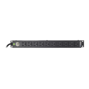 19" Horizontal Power Strip for 1RU, 10 Outlets (NEMA 5-15R), Input/Voltage Output: 120Vac / 15A