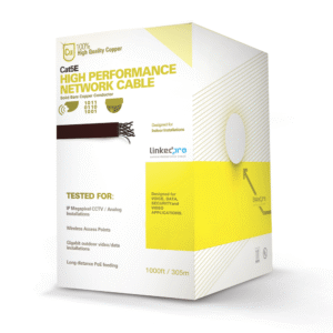 Reel 1000 ft, (305 m), Cat5e , indoor use, high performance, White color, UL, for applications in video surveillance, Data Networks.