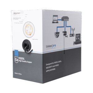 Reel of 1000 ft, Cat5e FTP, shielded, UL black color, for Video Surveillance applications, data networks and Outdoor use