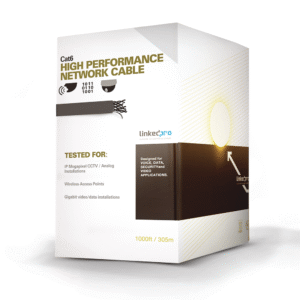 1000 ft (305 m) Cat6 Cable, Copper Clad Aluminum (CCA), Blue Color,  Indoor use