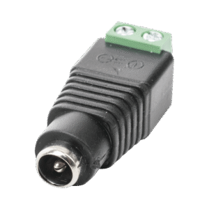 12 Vdc polarized 3.5 mm Jack Female Adapter / Screw Type Terminals / Polarized (+/-)/ Ideal for Video Surveillance Cameras.
