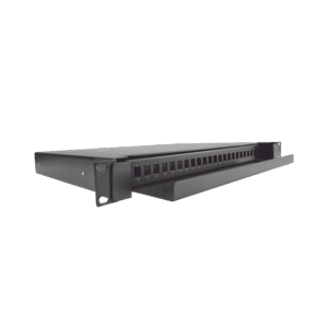 Fiber Optic Distributor, empty, 19in, Accepts 24 Adapters "LC Duplex" or "LC Simplex" or 24 "SC" Simplex, 1U
