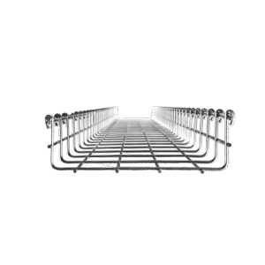 Wire Mesh Cable Tray, Electro Galvanized, up to 210 UTP Cat6 Cables, Section 9.84ft (3m), 2.6”/3.94” (66/200mm) Width