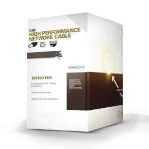 1000 ft (305 m) Cat6 Cable Coil Copper Clad Aluminum (CCA), Black Color, Economic Version, Indoor use