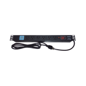 Tomacorriente Horizontal (PDU) de 6 contactos (NEMA 5-15R) + 2 USB para instalación en Rack de 19", 1UR, 125 Vca/ 15 A (THE0040091001001)