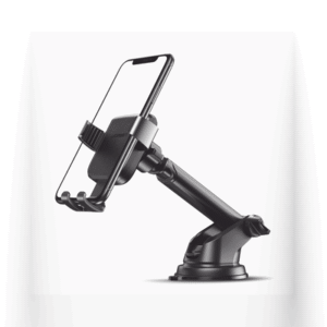 Soporte de Celular para Automóvil con Ventosa / Diseño de Sujecion en Triangulo / Ajustable 270° / Rotable / Estirable / Amplia Compatibilidad con dispositivos de 4'' a 7'' / Color Negro