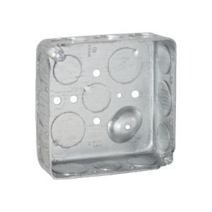 Caja Cuadrada 4 x 4"/ Profundidad 1- 1/2"/ Cuenta con 11 Entradas de 1/2" y 6 de 3/4"..