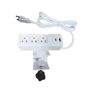 Tomacorriente para Escritorio / Cuenta con Bracket Ajustable a Diferentes Grosores / 3 Contactos 110VCA / 2 Contactos para Carga USB ( 1 contacto USB-A + 1 contacto USB-C )
