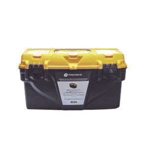 Caja Porta Herramientas 17", 44x26x23 cm Bicolor con Compartimientos para Tornillos.