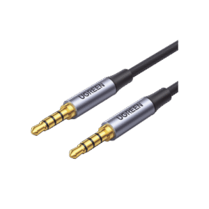 Cable Auxiliar de 3.5mm / Cable Audio Estéreo / Núcleo de Alambre de Cobre Esmaltado / Carcasa de Aluminio Azul + Nylon Trenzado /  Soporta Micrófono / 2 Metros