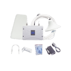 Kit Amplificador de Señal Celular 2G, 3G y 4G / Mejora llamadas convencionales y VoLTE / Amplifica señal de TELCEL, AT&T y MOVISTAR / Cubre hasta 300 m² con una antena y hasta 900 m² con 3 antenas.