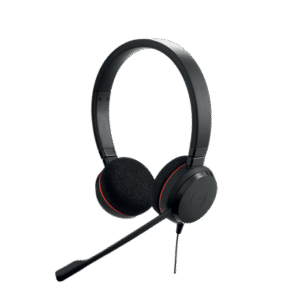 Jabra Evolve 20 Duo con conexión USB, micrófono con cancelación de ruido de última generación, configuración Plug and Play, Certificación Microsoft Teams (4999-823-109)