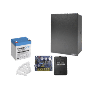 Kit con fuente PLB3 con salida de 12 Vcc a 4 Amper, incluye transformador y batería de 12 V a  5.5 Amper