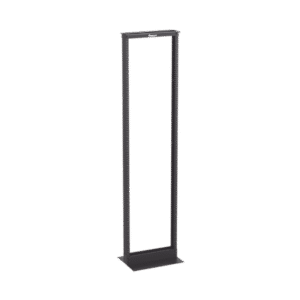 Rack de Dos Postes Estándar de 19 in, Rieles Numerados y Roscados #12-24, Fabricado en Aluminio, 45 Unidades de Rack, Color Negro