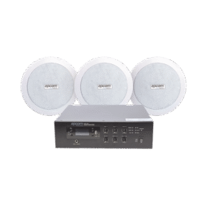 KIT de Amplificador de 120W para Escritorio | 3 Altavoces de Plafón de 5.5in | 3.75 - 30W | Sistema 70/100V