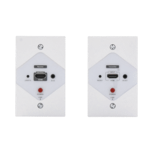 Kit Extensor HDMI en PLACAS DE PARED para distancias de 40 metros / Resolución 1080P @ 60 Hz / Cat 6/6A/ 7 / HDR/ Cero Latencia / Soporta Control Remoto / Placa de pared de 2.74 x 4.49” (tamaño estándar de EE.UU.).