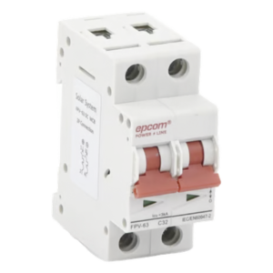 Protección Térmica/ Interruptor 2P, 32A,  Corriente Directa  800 Vcc para Aplicación Fotovoltaica Montaje Riel DIN